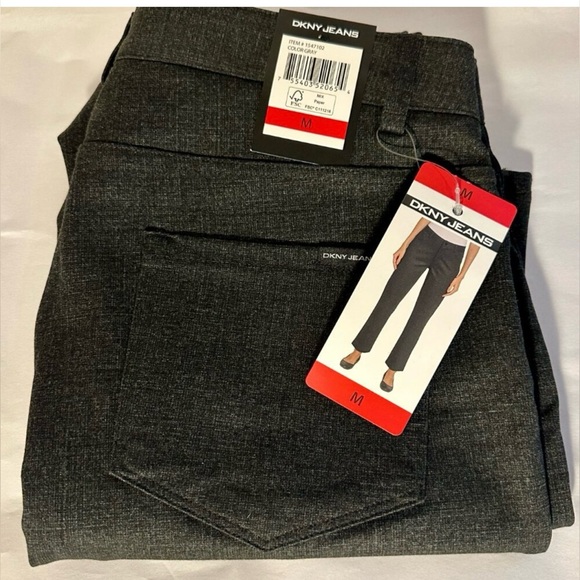 Dkny Denim - New DKNY Jeans Ponte Pant Women's Size M Gray Straight Leg Mid Rise Sleek